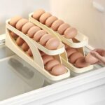 Egg Storage Rack for Refrigerator - Automatic Rolling Egg Dispenser
