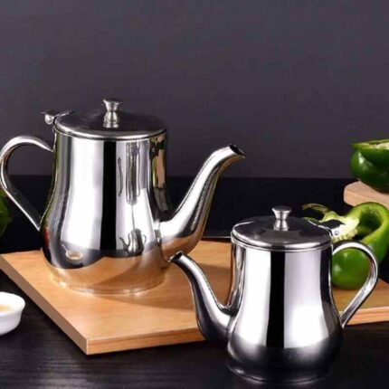 Stainless steel oil pot with lid - 500ml