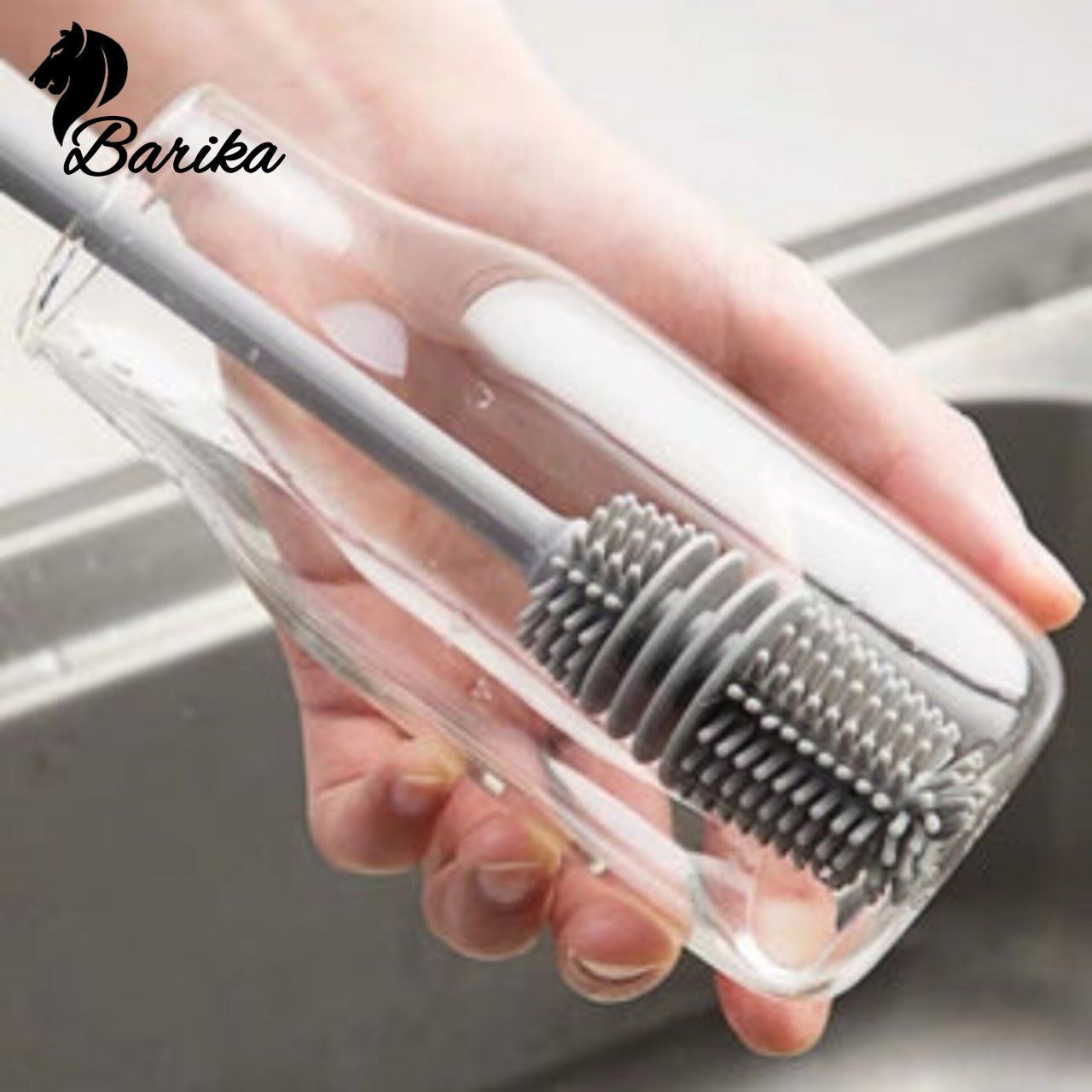 Silicone bottle cleaning brush